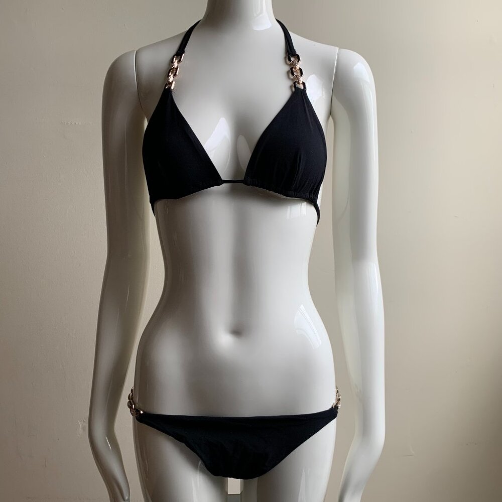 Sauvage california black crystal triangle top bikini